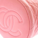 Chanel CC Logo Coco Ball Lambskin Leather Drawstring Chain Shoulder Bag Pink — view 5