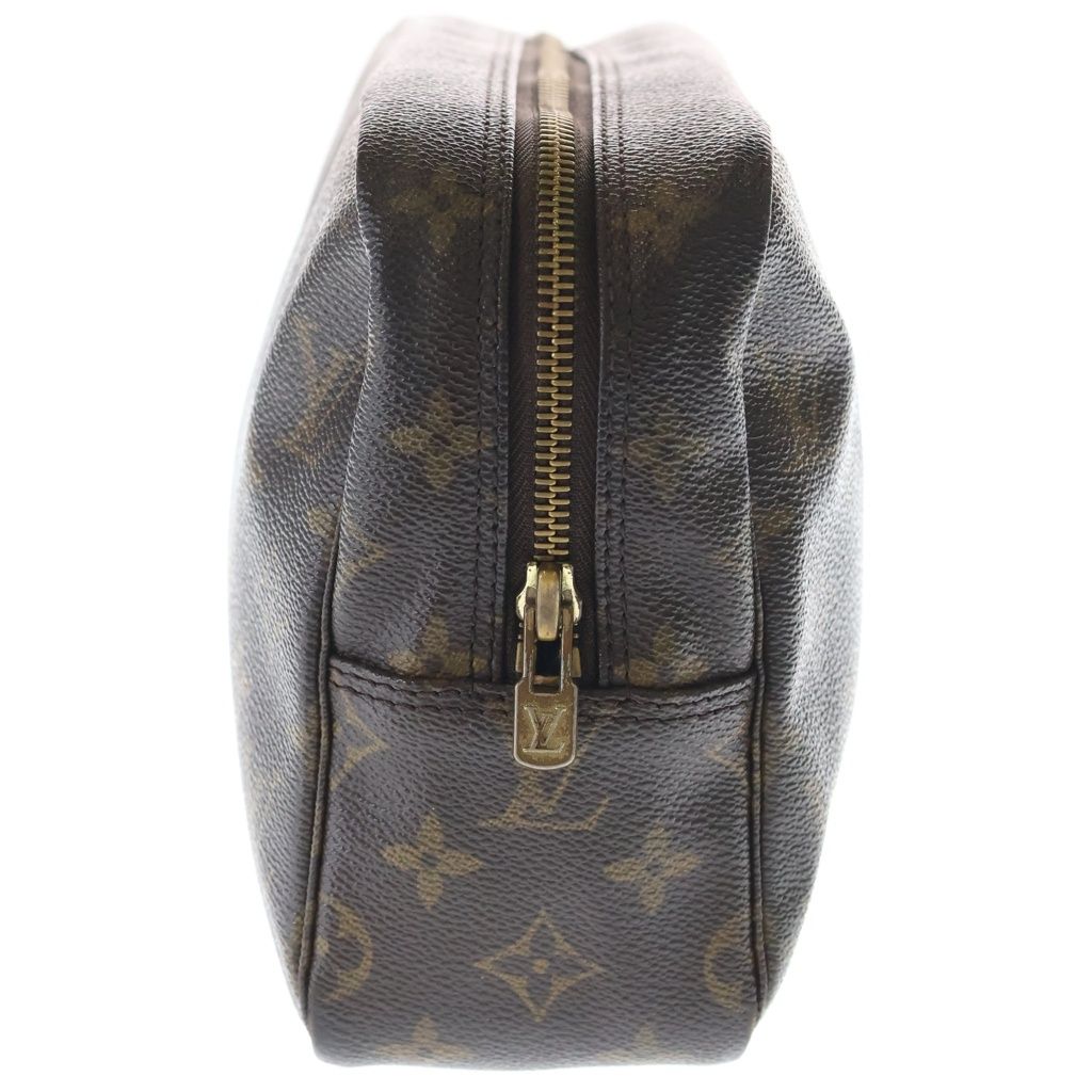 Louis Vuitton Monogram Trousse Toilet Clutch Case Pouch Brown Leather Gold — view 3