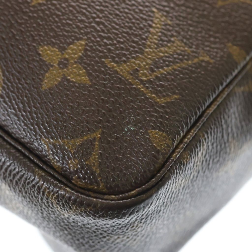 Louis Vuitton Monogram Trousse Toilet Clutch Case Pouch Brown Leather Gold — view 7