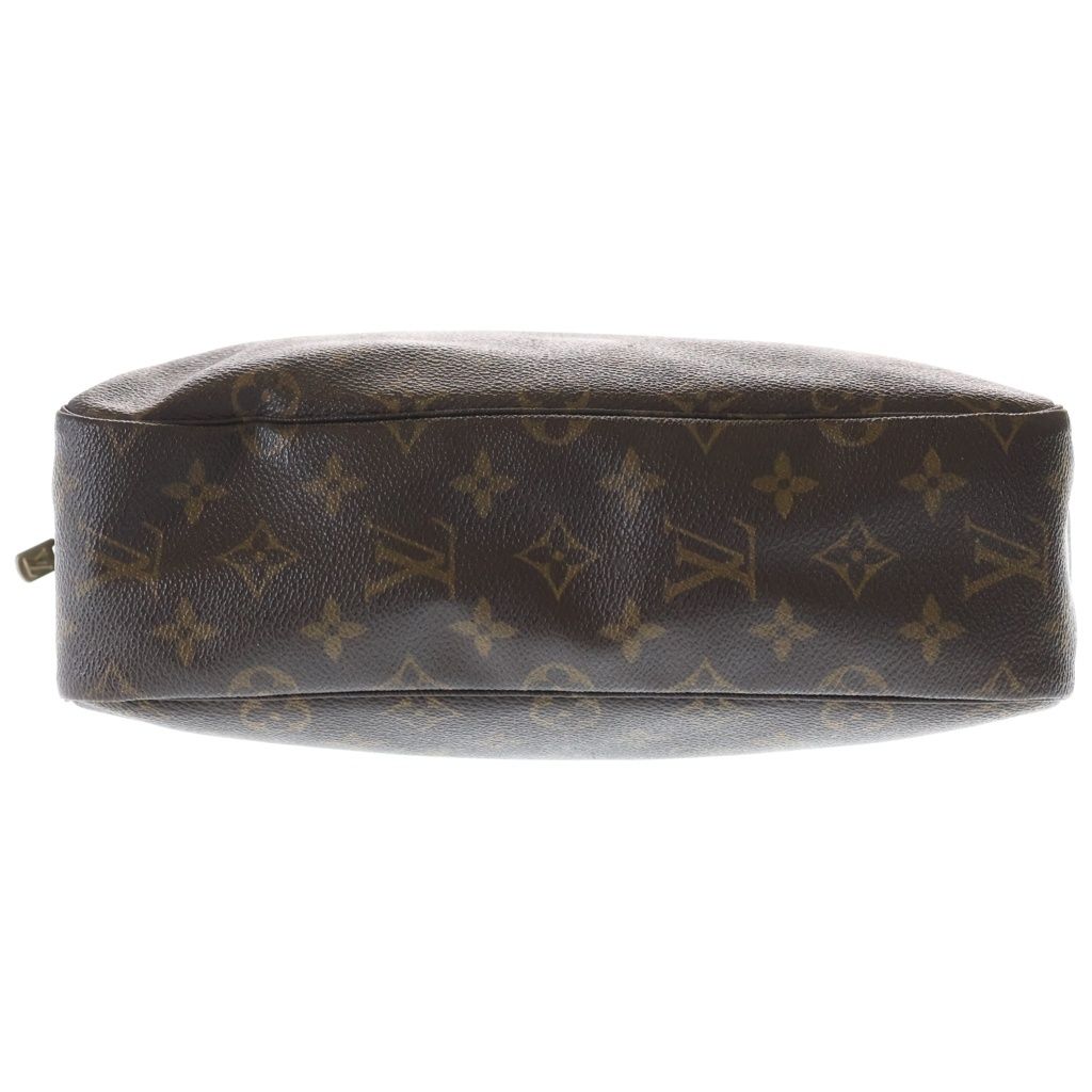 Louis Vuitton Monogram Trousse Toilet Clutch Case Pouch Brown Leather Gold — view 4
