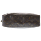 Louis Vuitton Monogram Trousse Toilet Clutch Case Pouch Brown Leather Gold — view 4