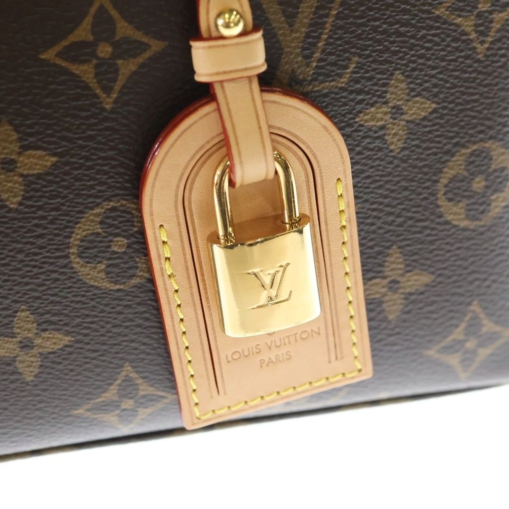 Louis Vuitton Monogram Petit Palais PM 2-Way Shoulder Bag Brown Leather Gold — view 6