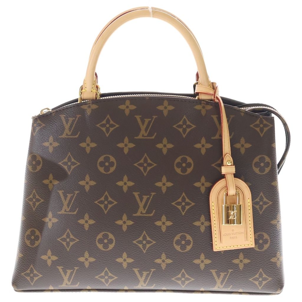 Louis Vuitton Monogram Petit Palais PM 2-Way Shoulder Bag Brown Leather Gold