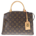 Louis Vuitton Monogram Petit Palais PM 2-Way Shoulder Bag Brown Leather Gold