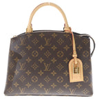 Louis Vuitton Monogram Petit Palais PM 2-Way Shoulder Bag Brown Leather Gold