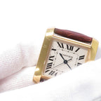 Cartier Tank Francaise LM 18k Yellow Gold Watch Silver Dial — view 4