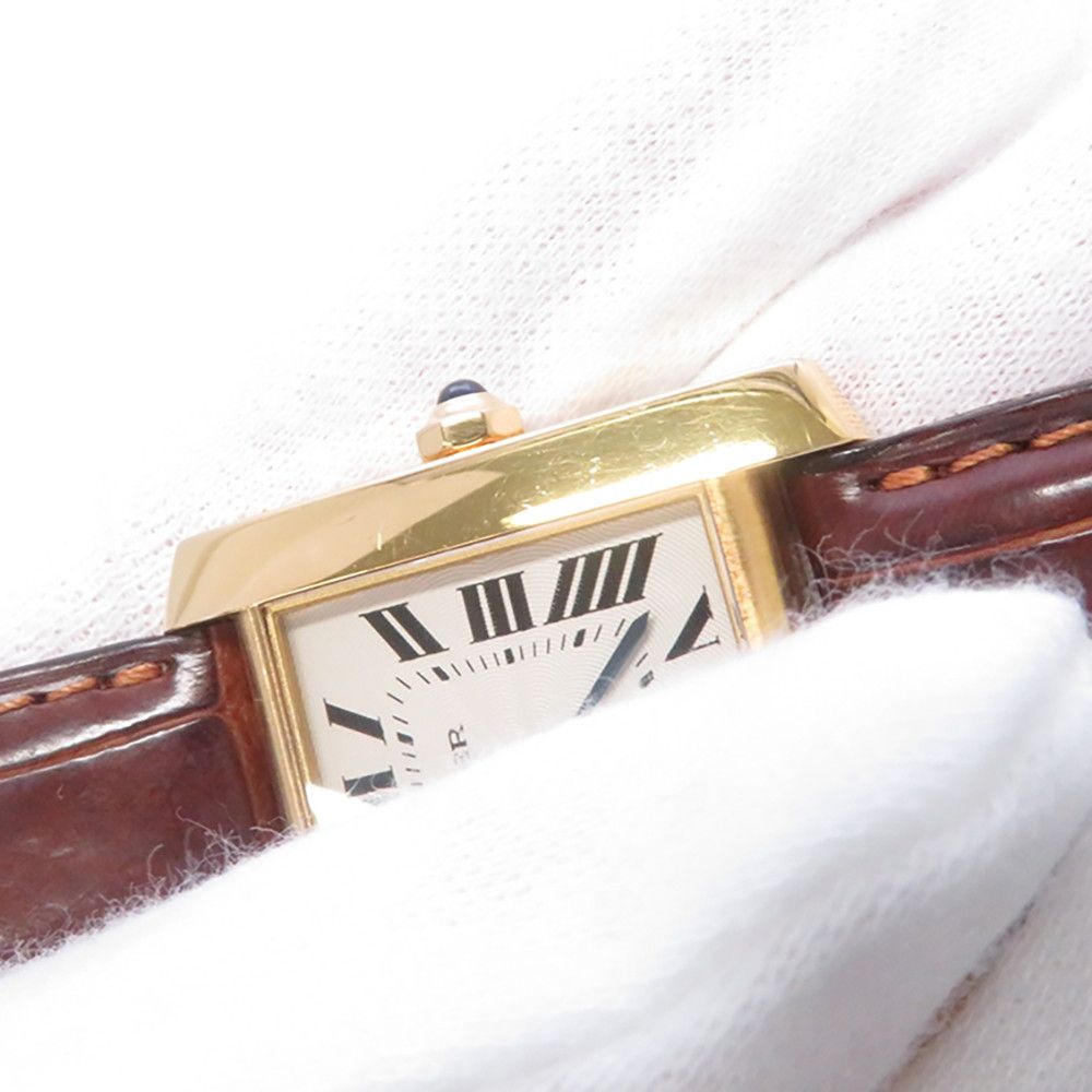 Cartier Tank Francaise LM 18k Yellow Gold Watch Silver Dial — view 5