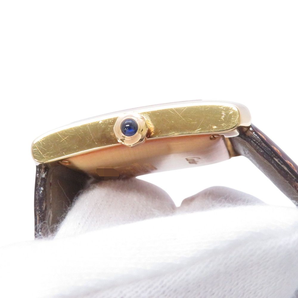 Cartier Tank Francaise LM 18k Yellow Gold Watch Silver Dial — view 6