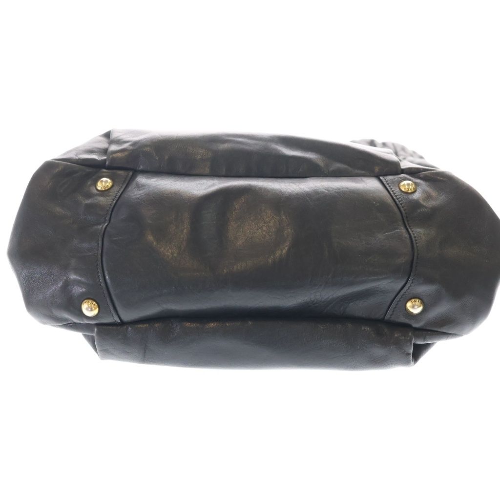 Prada 2-Way Tote Shoulder Bag Black Leather Gold — view 4