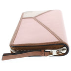 Loewe Puzzle Zip Around Wallet Pink Brown Calf Leather Multicolor Silver — view 3