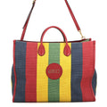 Gucci Tote Viadella Leather Canvas 2-Way Shoulder