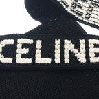 Celine Crochet Strap Logo Cotton Tote Black — view 6