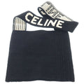Celine Crochet Strap Logo Cotton Tote Black