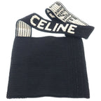 Celine Crochet Strap Logo Cotton Tote Black
