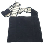 Celine Crochet Strap Logo Cotton Tote Black — view 2