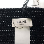 Celine Crochet Strap Logo Cotton Tote Black — view 7