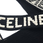 Celine Crochet Strap Logo Cotton Tote Black — view 6