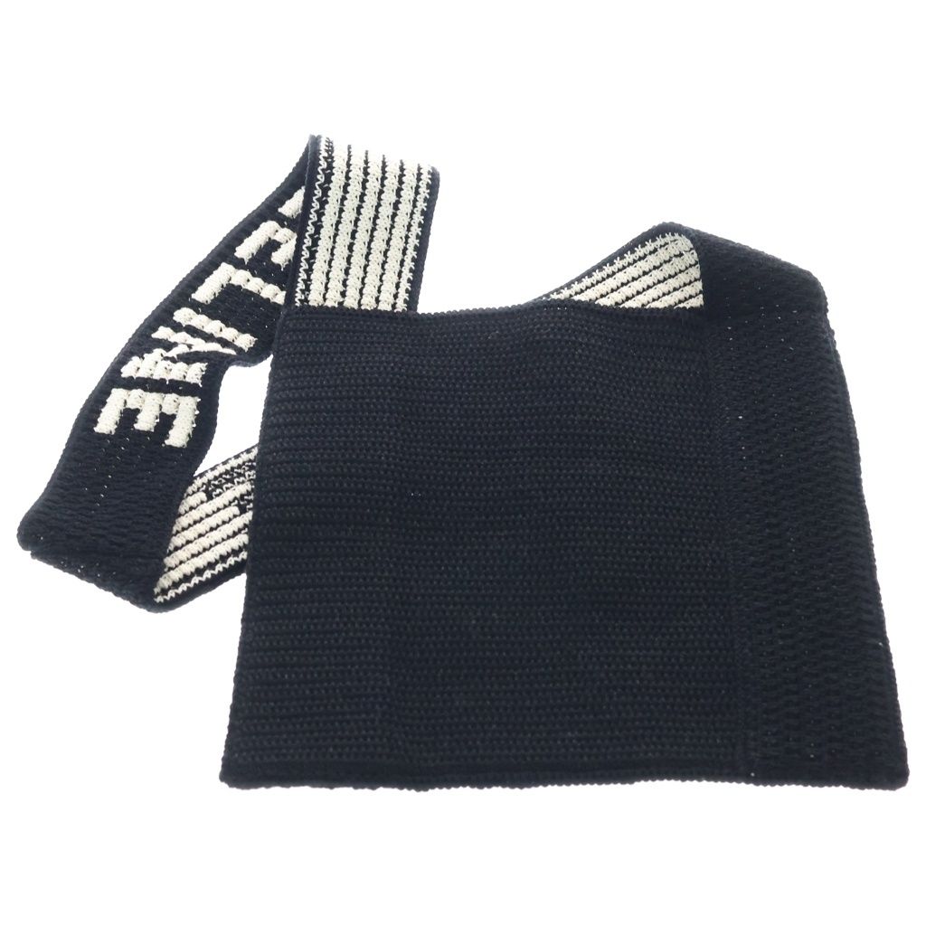 Celine Crochet Strap Logo Cotton Tote Black — view 2