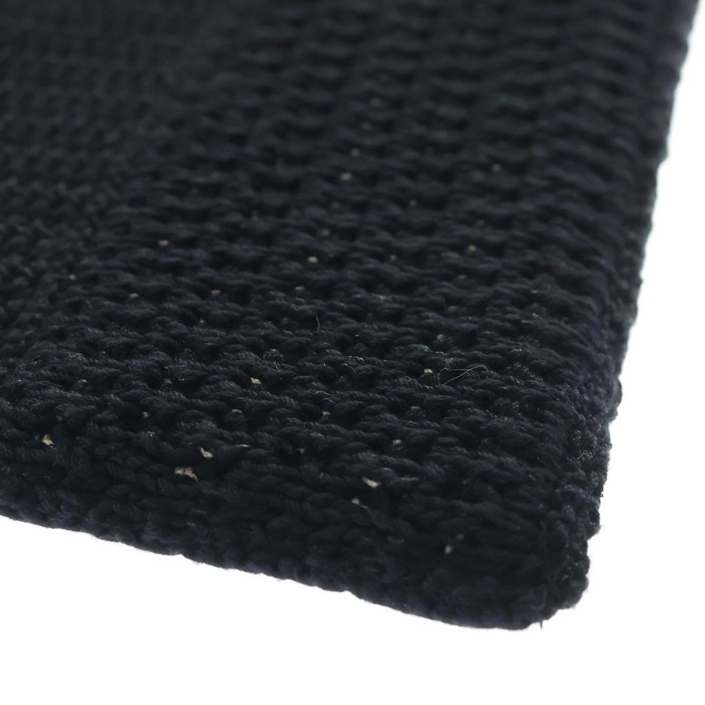 Celine Crochet Strap Logo Cotton Tote Black — view 5