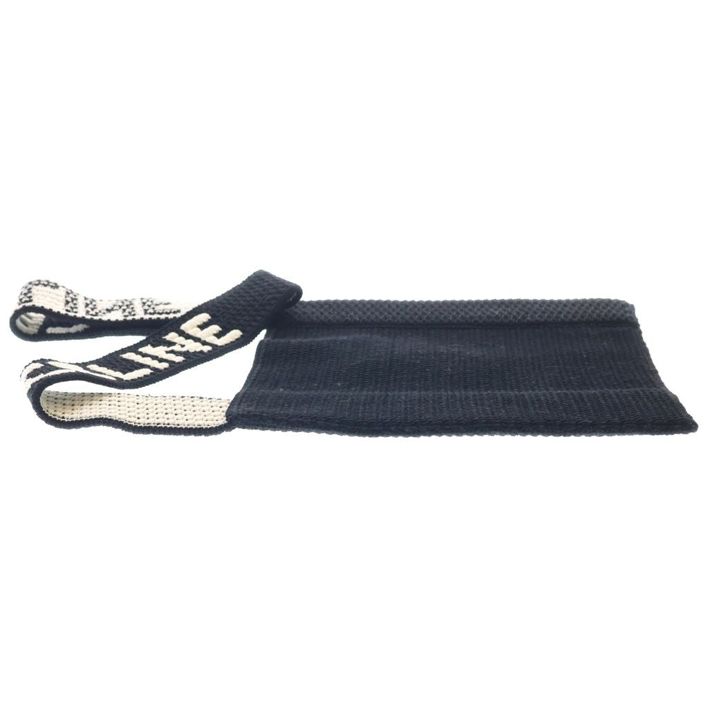 Celine Crochet Strap Logo Cotton Tote Black — view 3