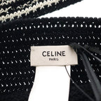Celine Crochet Strap Logo Cotton Tote Black — view 7