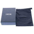 Dior Oblique Jacquard Bifold Wallet Compact Coin Case Black Silver — view 6