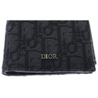 Dior Oblique Jacquard Bifold Wallet Compact Coin Case Black Silver — view 5