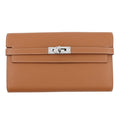 Hermes Wallet Kelly Long Gold Silver Epsom