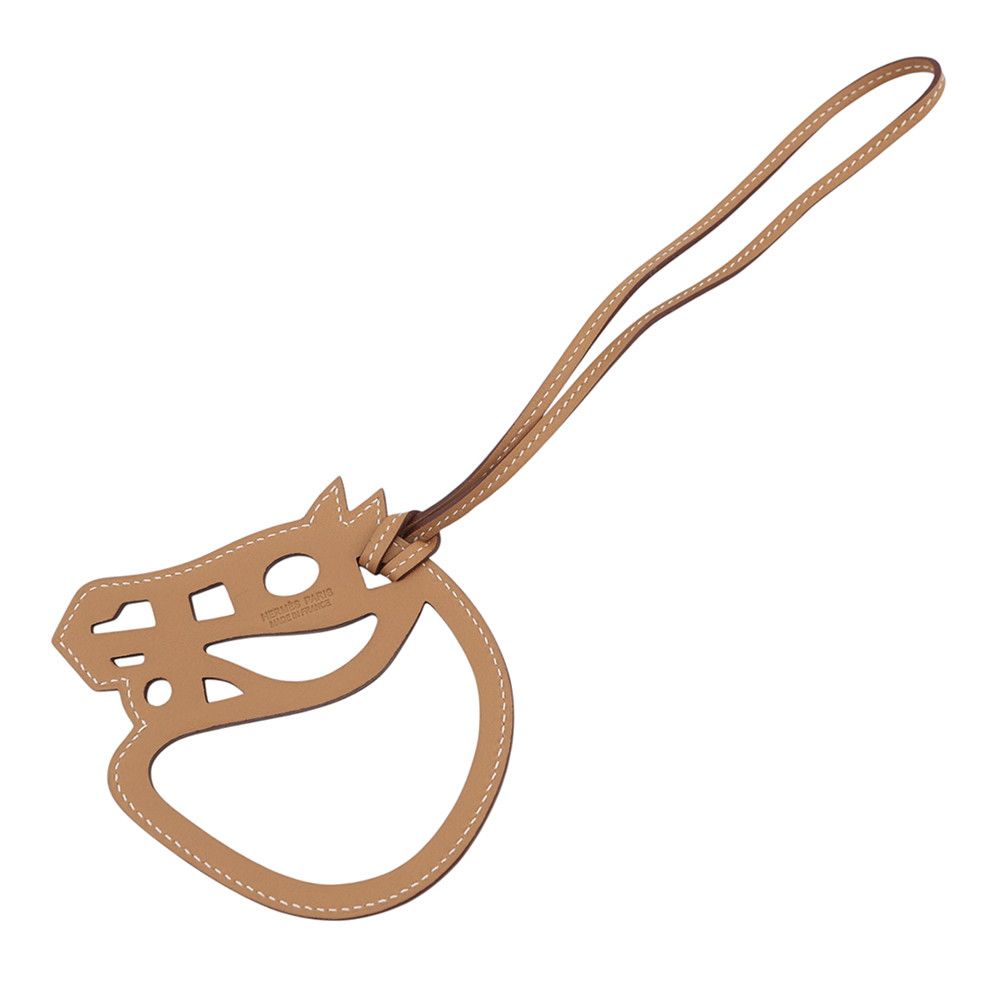 Hermes Bag Charm Paddock Cheval Etoupe Swift — view 3