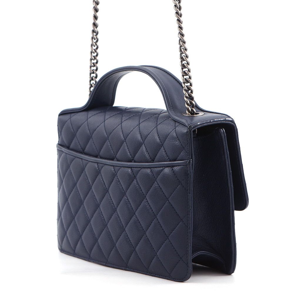 Chanel Chain Shoulder Bag CC University Quilted Leather 2-Way — view 2