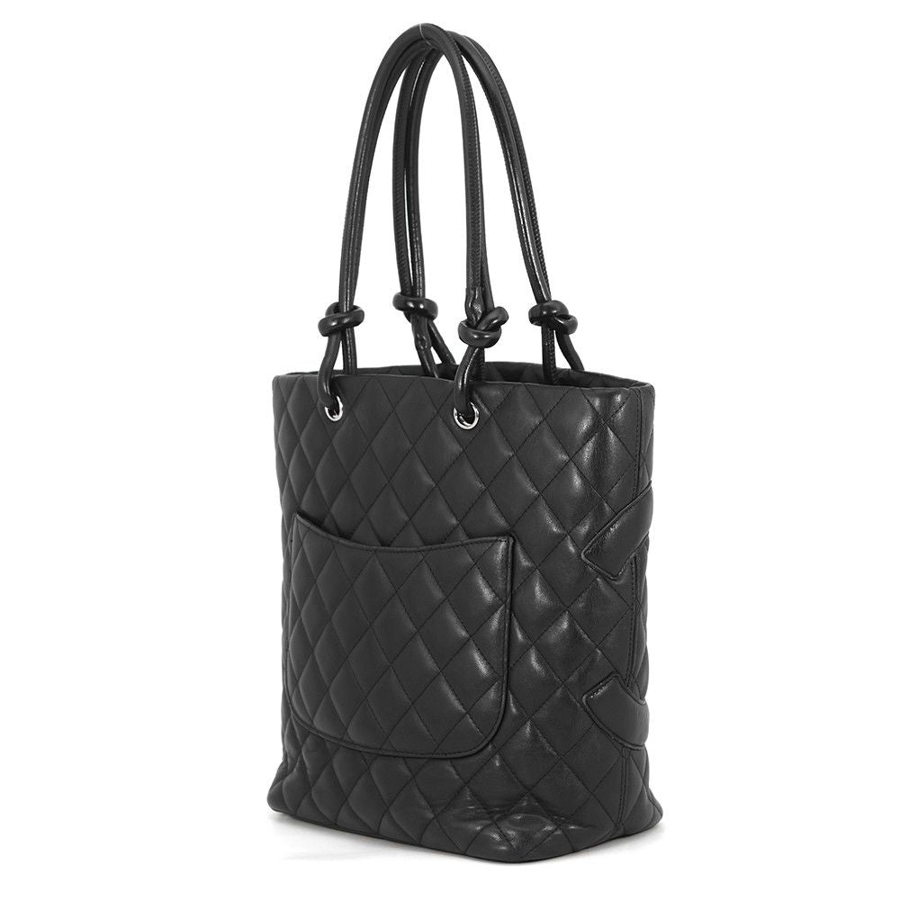 Chanel Handbag Cambon Line CC Logo Tote Lambskin Black — view 2