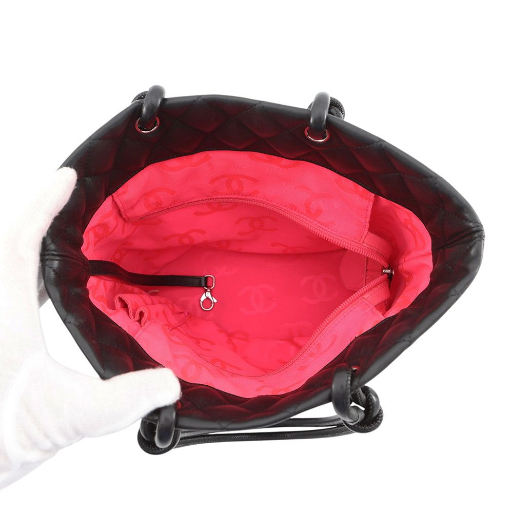 Chanel Handbag Cambon Line CC Logo Tote Lambskin Black — view 5