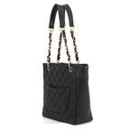 Chanel Tote Quilted CC Logo Petite Shopping PST Black — view 2