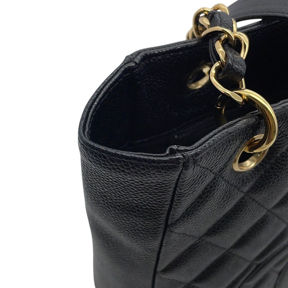 Chanel Tote Quilted CC Logo Petite Shopping PST Black — view 7