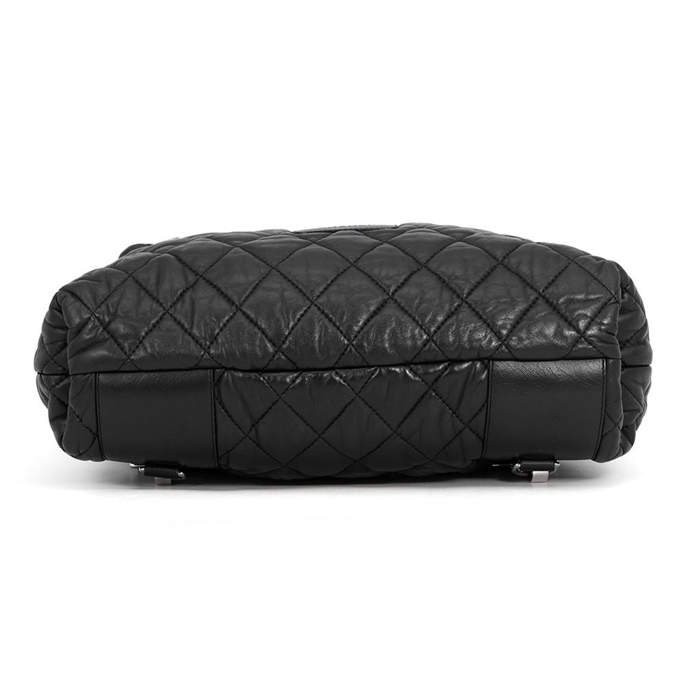 Chanel Backpack CC Logo Quilted Coco Leather Black — view 3
