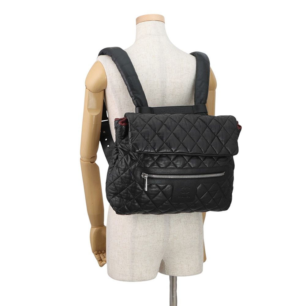 Chanel Backpack CC Logo Quilted Coco Leather Black — view 4