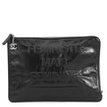Chanel Clutch CC Logo Leather Black