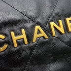Chanel 22 Shiny Calfskin Shoulder Bag Black — view 7