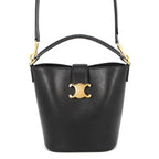 Celine Handbag Triomphe Small Bucket Louis e 2-Way Black