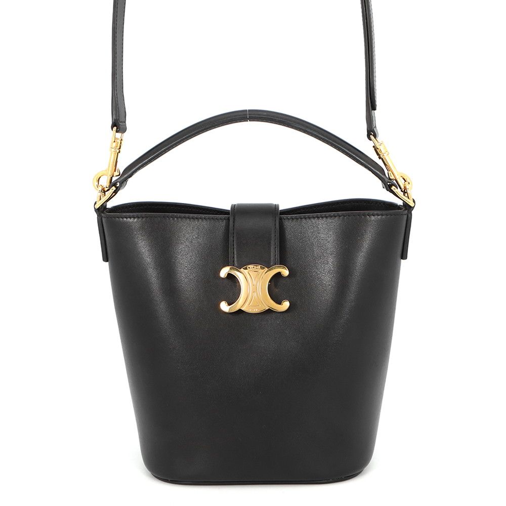 Celine Handbag Triomphe Small Bucket Louis e 2-Way Black