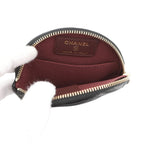 Chanel Coin Case Quilted CC Logo Caviar Leather Wallet Black — view 4