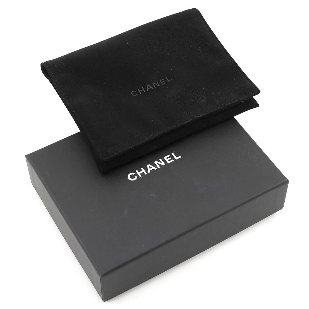 Chanel Coin Case Quilted CC Logo Caviar Leather Wallet Black — view 8