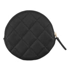 Chanel Coin Case Quilted CC Logo Caviar Leather Wallet Black — view 3