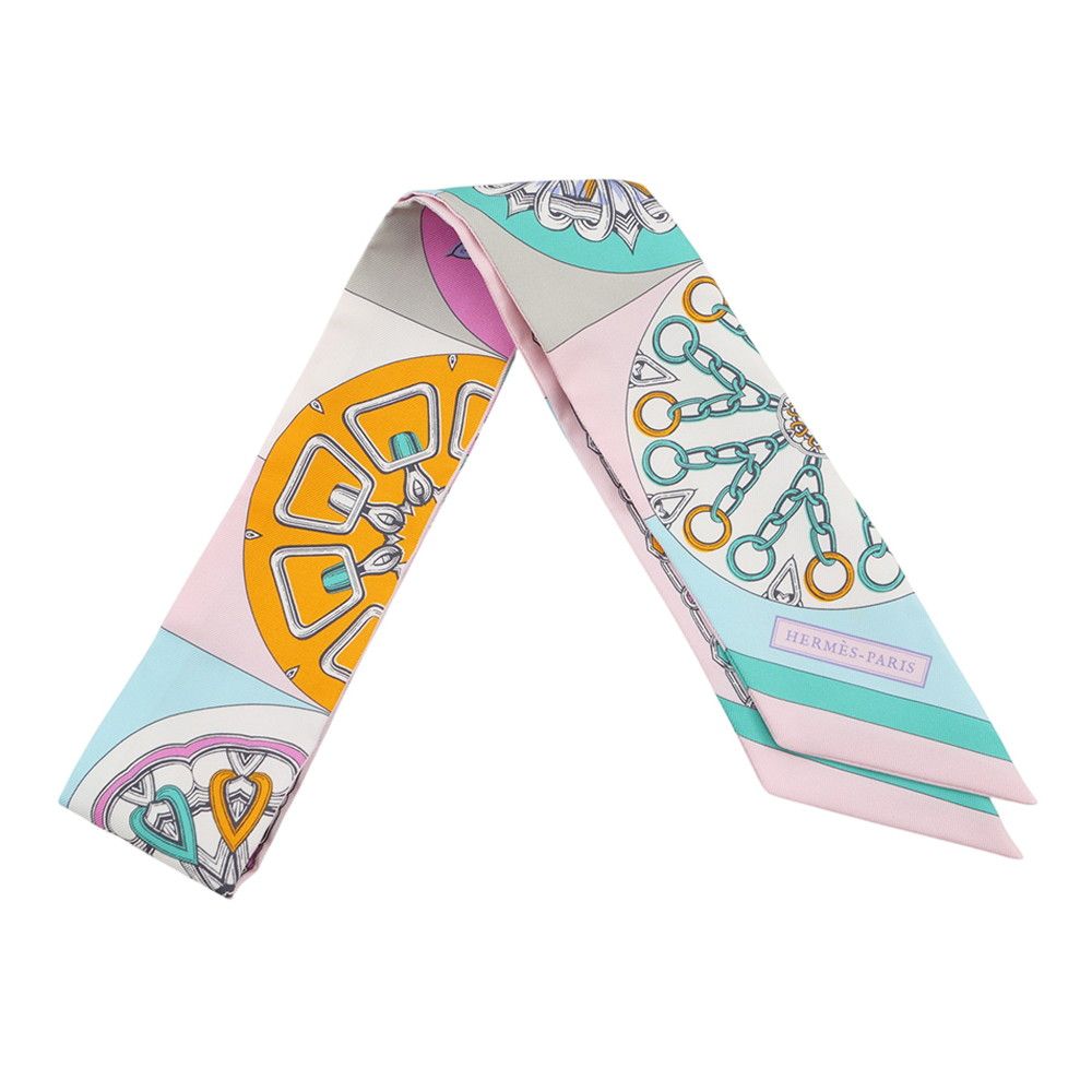 Hermes Scarf Twill Kaleidoscope Effect Silk