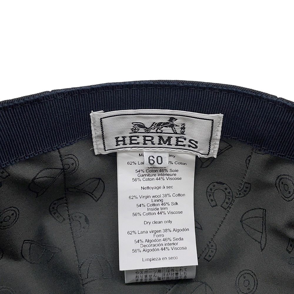Hermes Cap Miles Jump Cotton Viscose 60 Hat Black — view 8