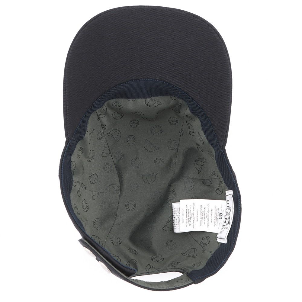 Hermes Cap Miles Jump Cotton Viscose 60 Hat Black — view 5