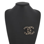 Chanel Brooch CC Logo Leather 22 Black — view 4