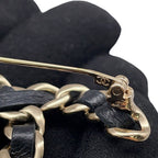 Chanel Brooch CC Logo Leather 22 Black — view 5