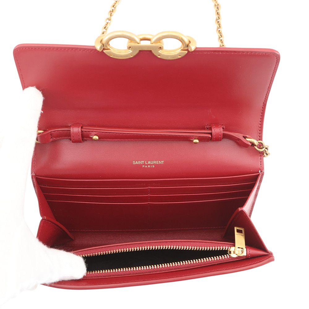 Saint Laurent Paris Chain Shoulder Wallet Maillon Calfskin — view 6