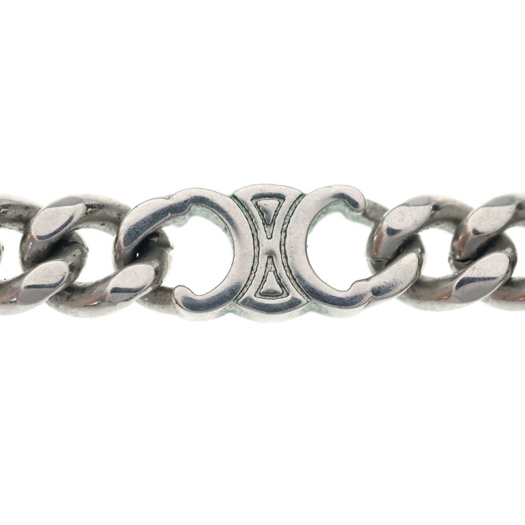 Celine Triomphe Small Gourmette Necklace Rhodium Finish Brass Silver — view 3